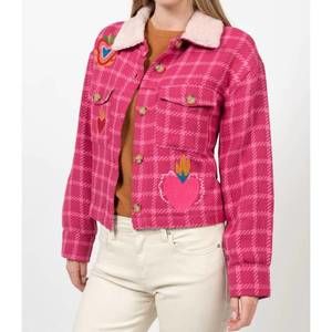 NEW IVY JANE flaming heart jacket in pink